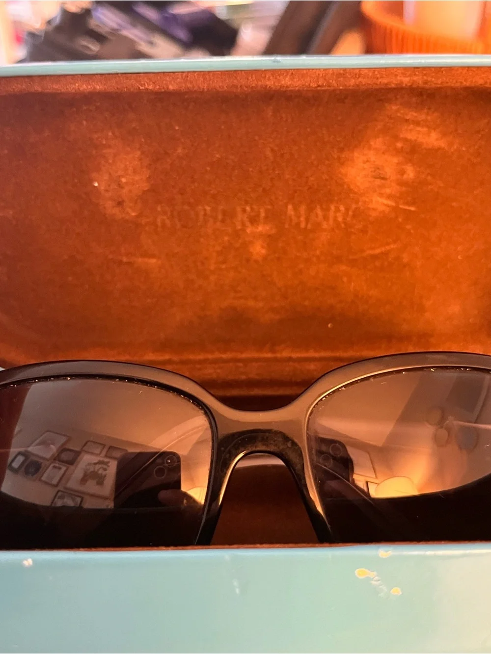 Authentic Robert Marc NYC 572-1  Vintage Sunglasses Black & Baby Blue With Case